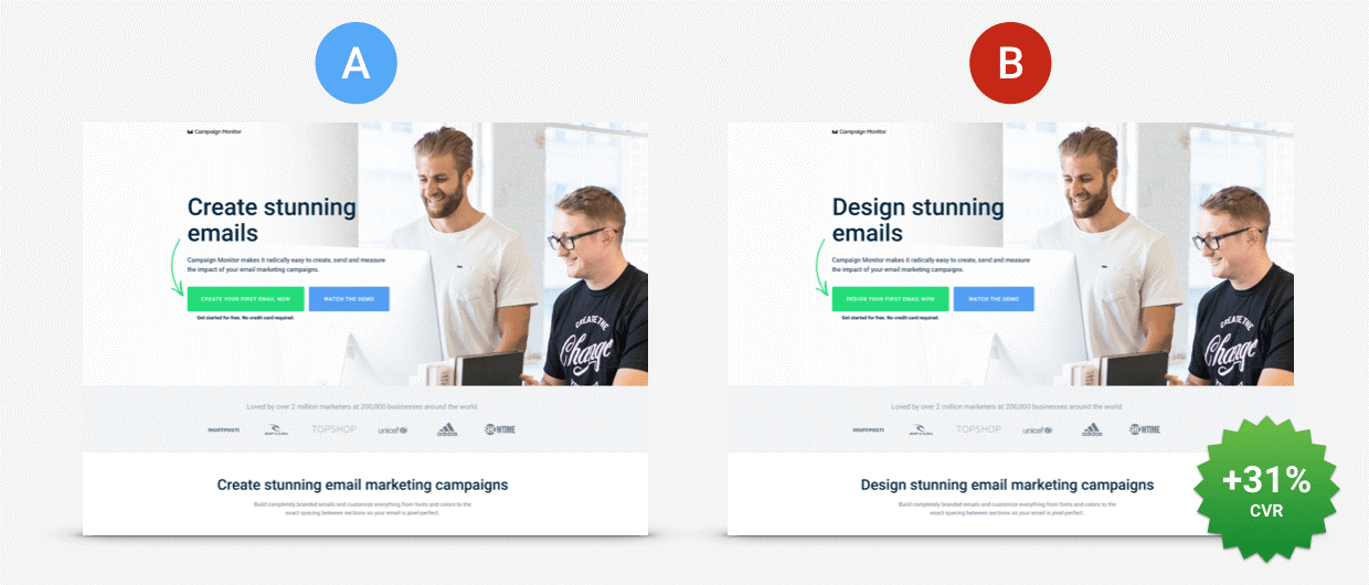 landing page